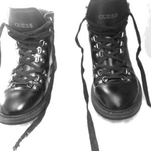 Guess Leather Combat Boots Mens!